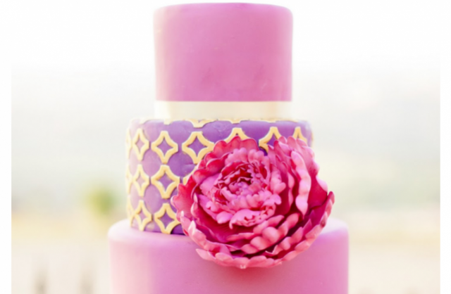 Pink and Purple Wedding Cakes