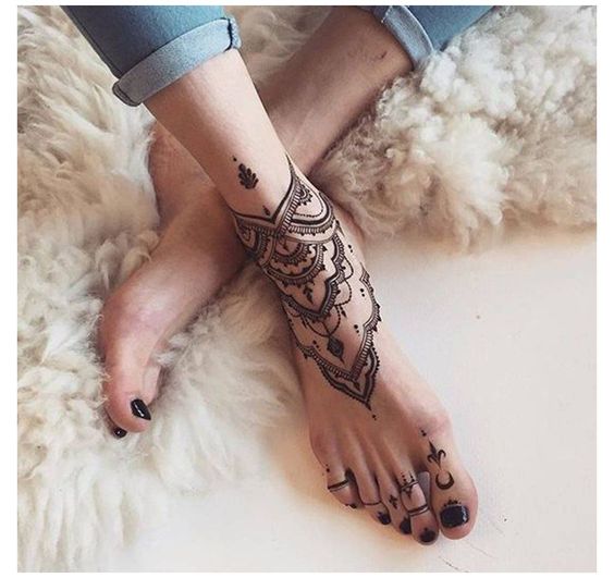 simple henna designs for beginners on feet
