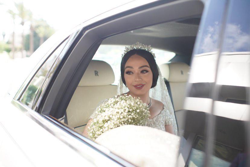 Suzan with her Baby's Breath wedding bouquet
