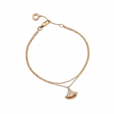 سوار من الذهب الوردي من مجموعة ديفا مرصع بألماس البافيه