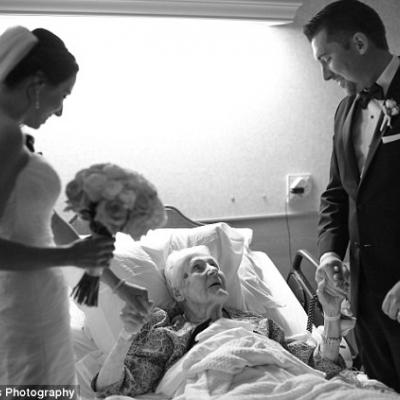 Bride and Groom Surprise Groom&#039;s Grandmother at Hospital 