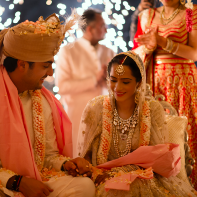 Indian Bride Embroidered Her Love Story Onto Her Wedding Dress