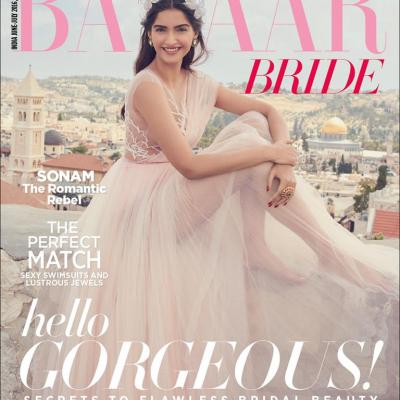 Sonam Kapoor Dress Up as Bride For Harper's Bazaar Bride Cover