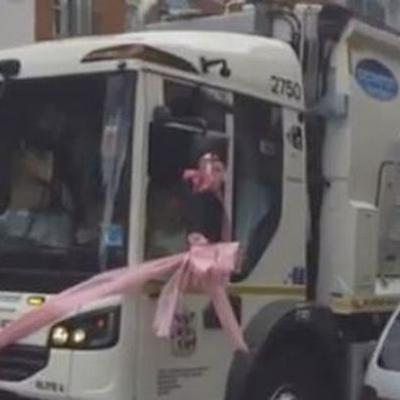 Bride Arrives to Wedding in Dustcart