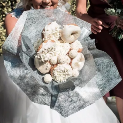 Bride Starts Viral Trend of Donut Bridal Bouquet