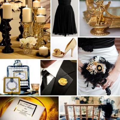 Your Wedding in Colors: Black and Gold