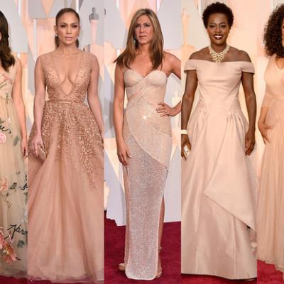 Blush and Nude Colored Dresses At The Oscars 2015