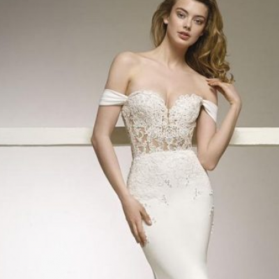 Off The Shoulder Wedding Dresses from Pronovias 2018 Collection