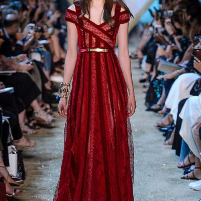 2018 Red Engagement Dresses by Arab Fashion Designers