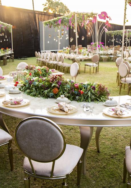حفل زفاف بثيم الحديقة الوردية في الدوحة