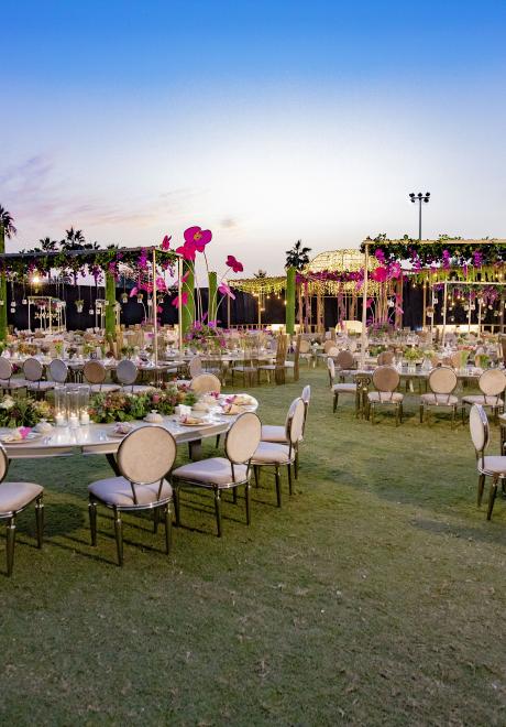 A Vibrant Pink Garden Wedding in Doha