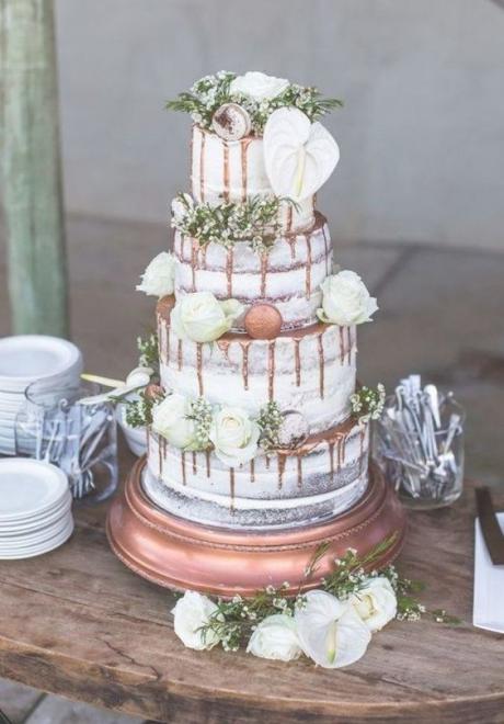 Wedding Cake Idea: Color Drip Wedding Cakes 