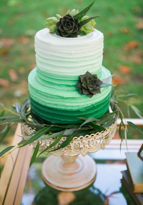 12 Beautiful Green Wedding Cakes
