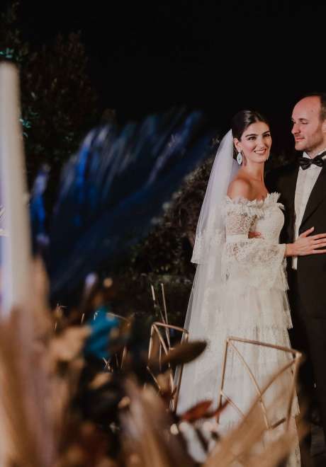A Modern Blue and Metallics Wedding in Lebanon