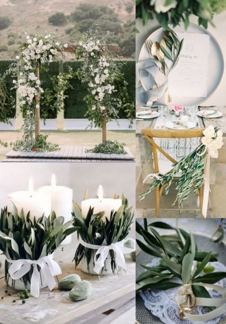 أفكار لحفل زفاف بثيم أغصان الزيتون