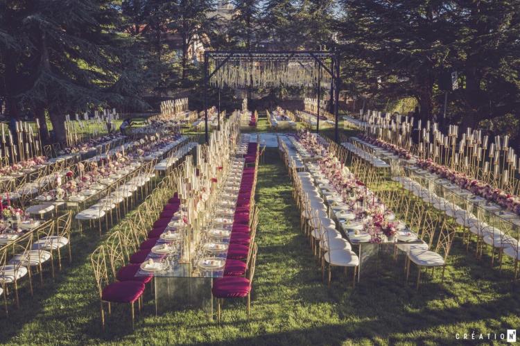 حفل زفاف بثيم حديقة البرغندي في لبنان