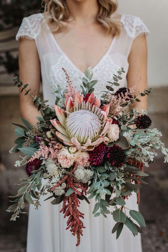 A Dramatic Wedding Flower: The Protea