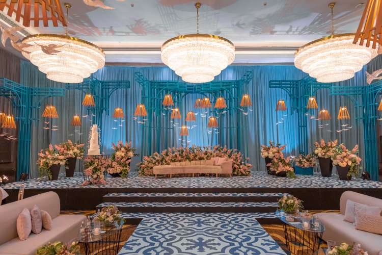 حفل زفاف أنيق باللون الأزرق في البحرين