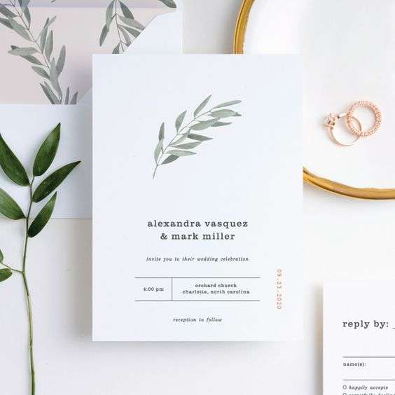 Olive Inspired Wedding Invitations