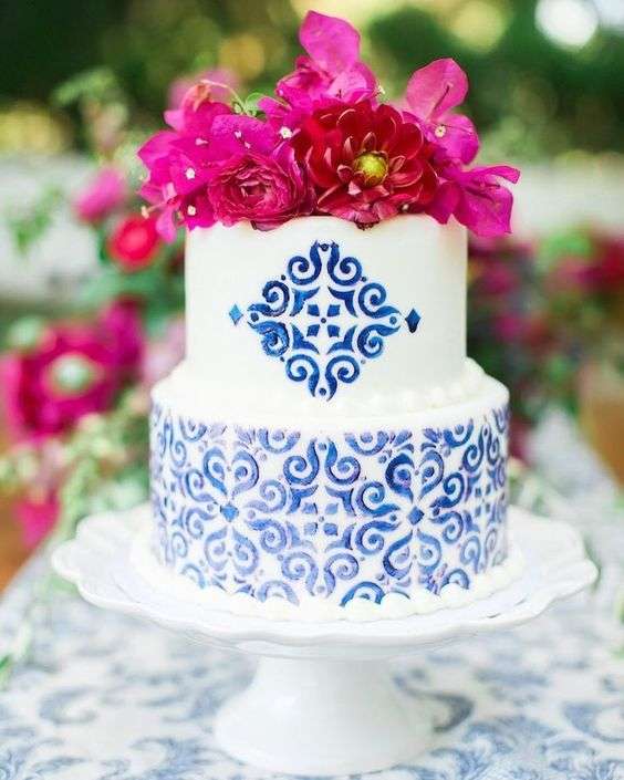 Bougainvillea Wedding Cake