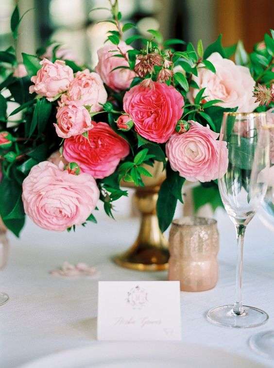 Pink and Green Wedding Flowers