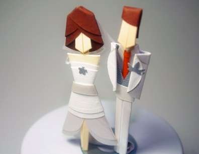 Origami Wedding Cake Topper