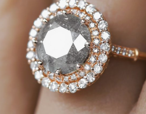 Grey Diamond Wedding Ring