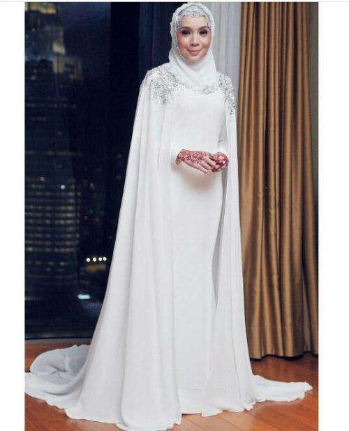 Hijab Wedding Dress with Cape