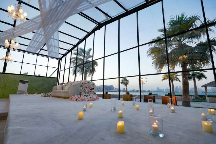 Glass house wedding in Doha