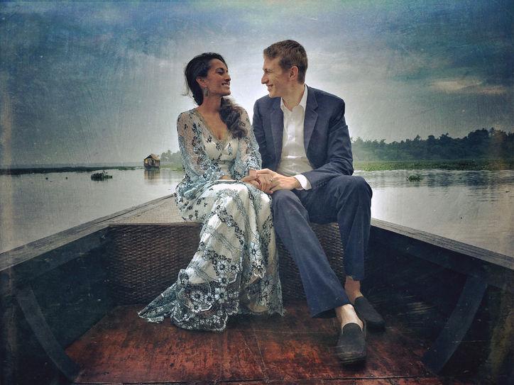 Indian Bride Stuns in a Unique Claire Pettibone Wedding Dress