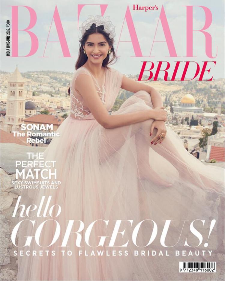 Sonam Kapoor Dress Up as Bride For Harper&#039;s Bazaar Bride Cover
