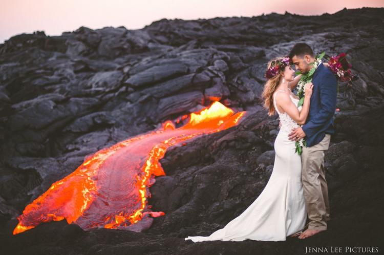 Couple Has Unique Wedding Photoshoot On Active Volcano