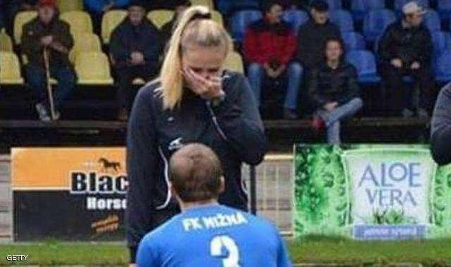 Slovakian Football Player Proposes During Match