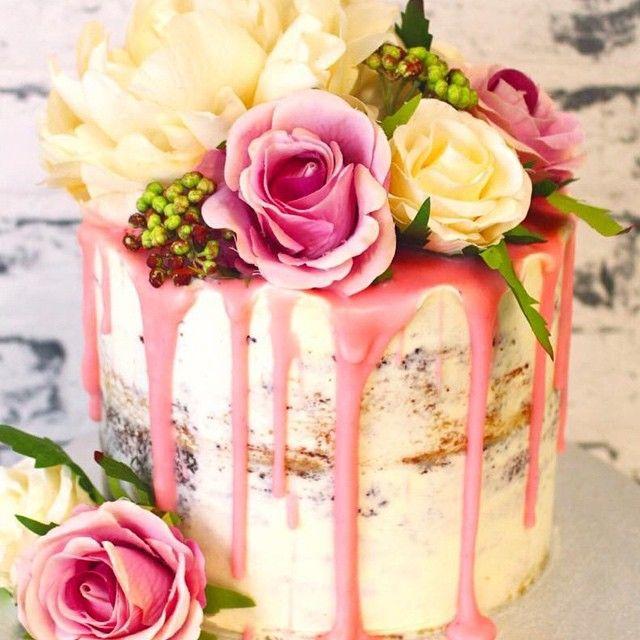 Wedding Cake Idea: Color Drip Wedding Cakes 