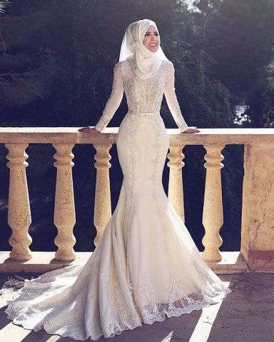 Beautiful Mermaid Modest Wedding Dresses