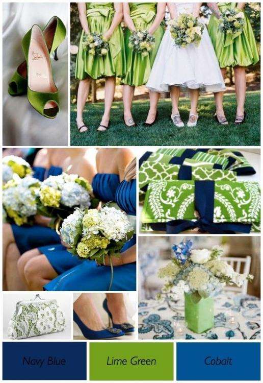 حفل زفاف باللونين الأزرق الداكن والأخضر