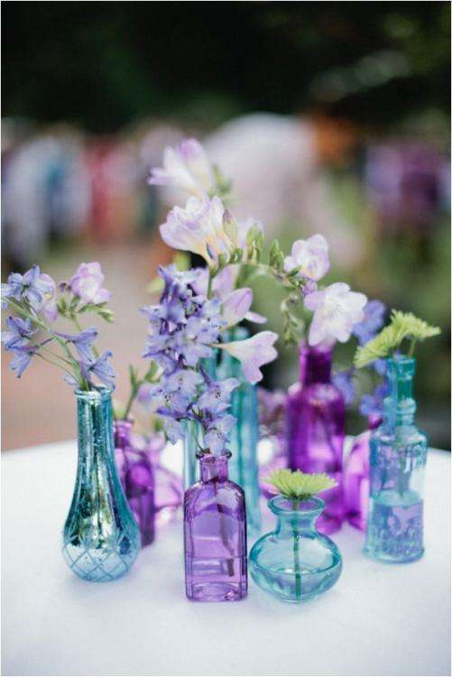 صرعة أزهار الزفاف: سنتربيس زجاجات الأزهار