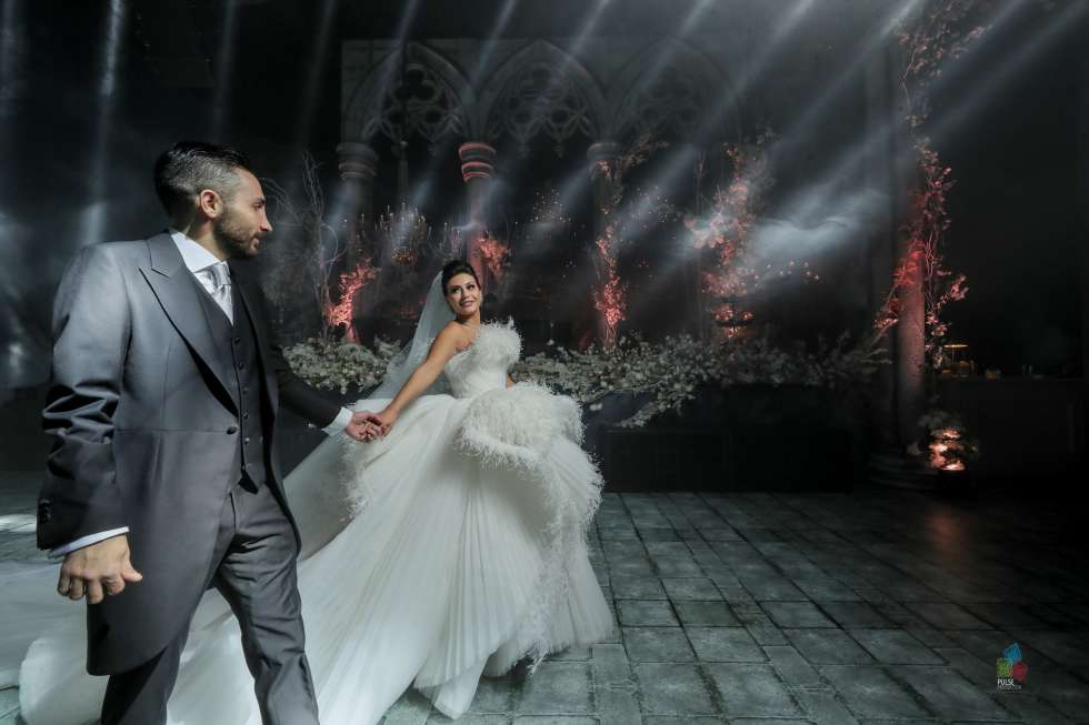حفل زفاف شتوي فاخر في لبنان