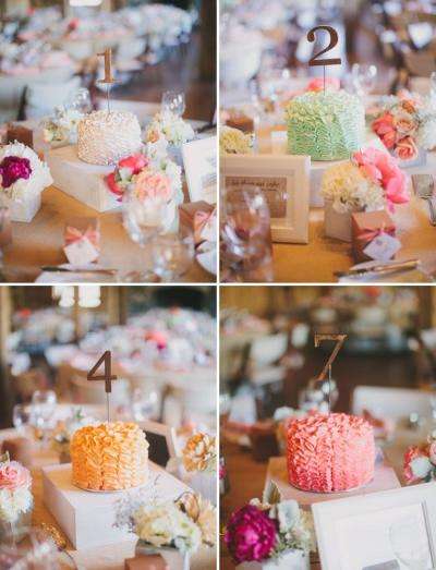 Wedding Centerpiece Alternative: Cakes!