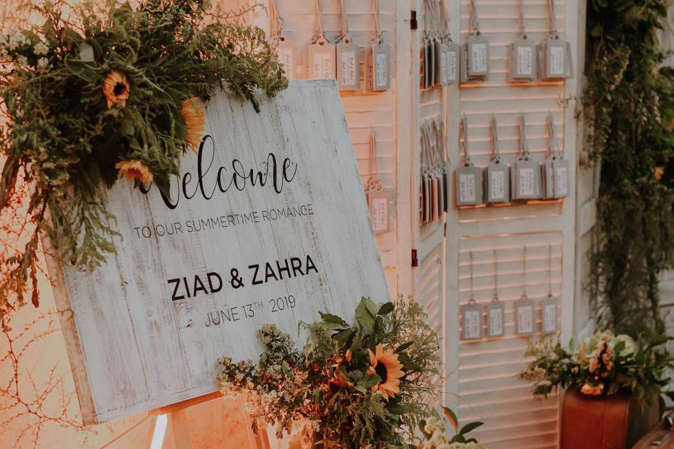 حفل زفاف زهرة وزياد الصيفي الرومانسي في لبنان