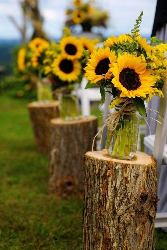 زهرة دوار الشمس لحفل زفاف في فصل الصيف 