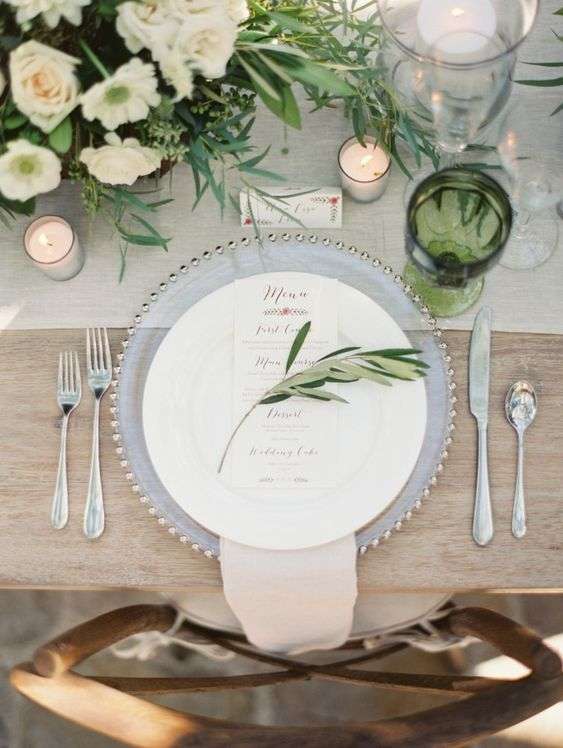 Greenery Wedding Table Settings
