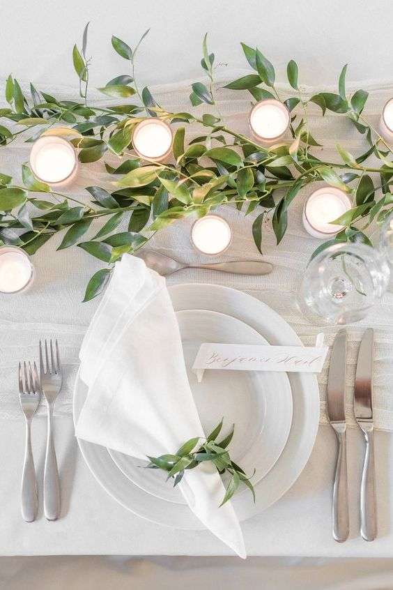 Greenery Wedding Table Settings 5