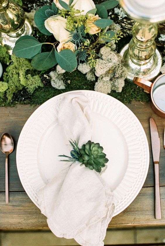 Greenery Wedding Table Settings 7