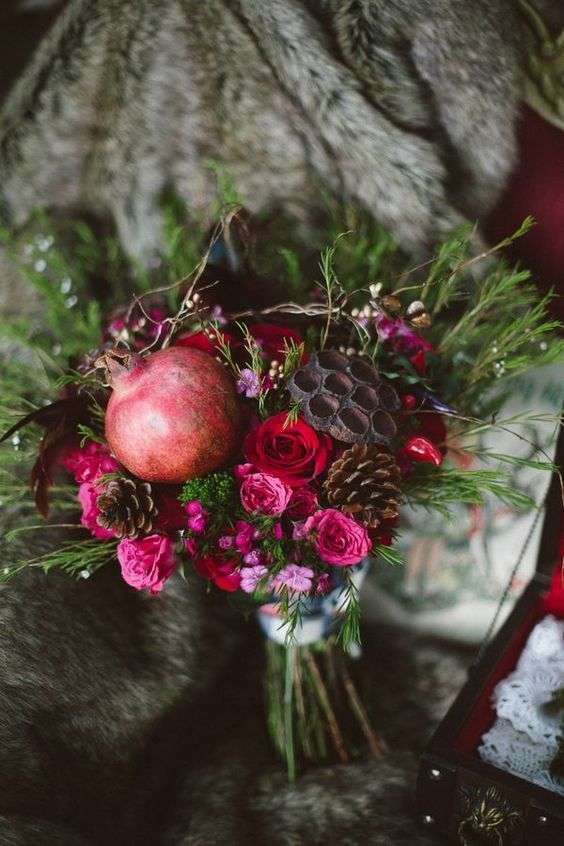 Pomegranate Wedding Table Setup