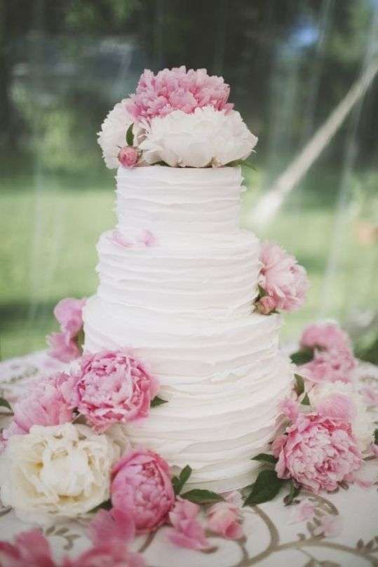 Peonies Wedding Cake