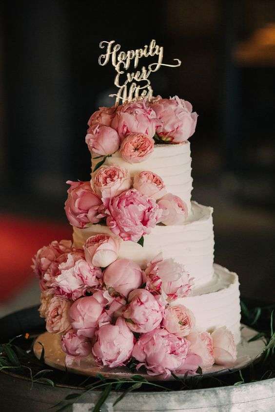 Peonies Wedding Cake 2