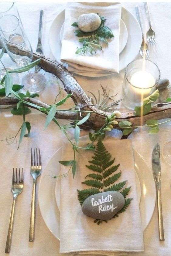 ديكورات طاولة زفاف مستوحاة من الطبيعة