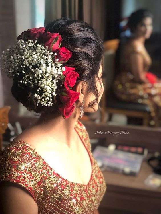 Floral Fiesta: 13 Types of Flowers For Your Bridal Hairstyle | Indian  bridal hairstyles, Winter wedding hair, Bridal hair