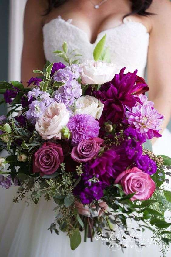 Pretty Purple Wedding Bouquets